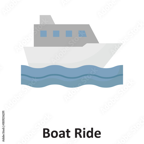 Boat Ride Vector icon which can easily modify or edit