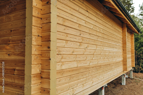 construction of a house from profiled timber