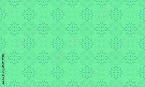 Mint Green Geometric Mandala Seamless Pattern