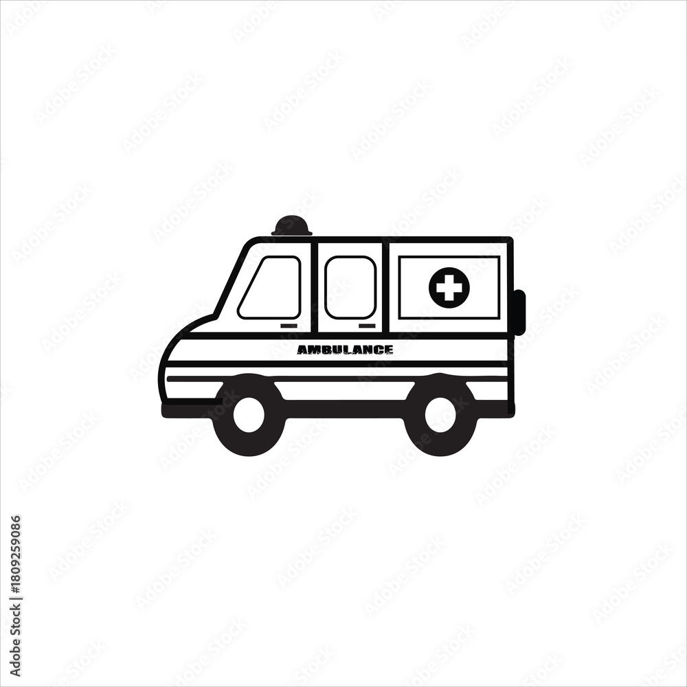 Fototapeta premium Ambulance Icon PNG | Emergency Medical Vehicle Vector Download