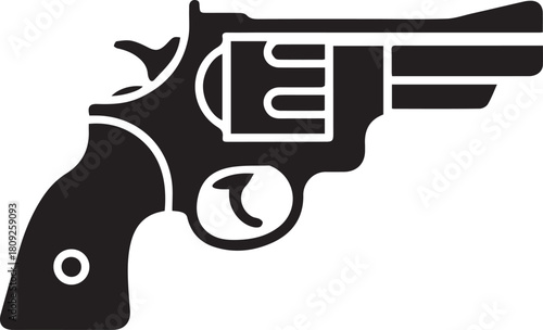 Vintage .357 Magnum Style Gun Graphic - Weapon & Firearms Art