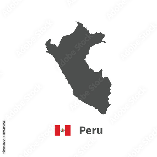 Peru flag map illustration on white background