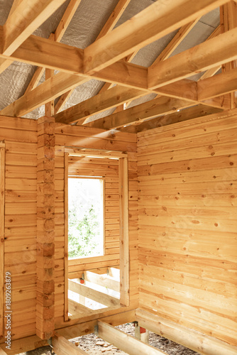 construction of a house from profiled timber