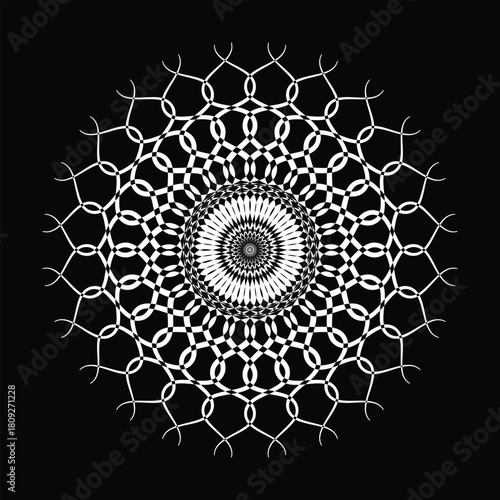 Abstract geometric radial pattern mandala art Vector