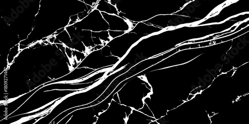 "Elegant black marble texture with striking white veins, perfect for backgrounds, luxury product design, interior surfaces, digital wallpapers, or sophisticated branding visuals."	