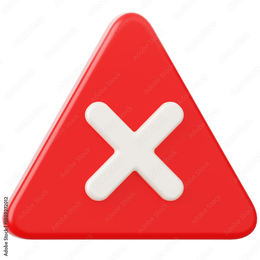 Obraz premium Cross Danger Sign 3D Icon