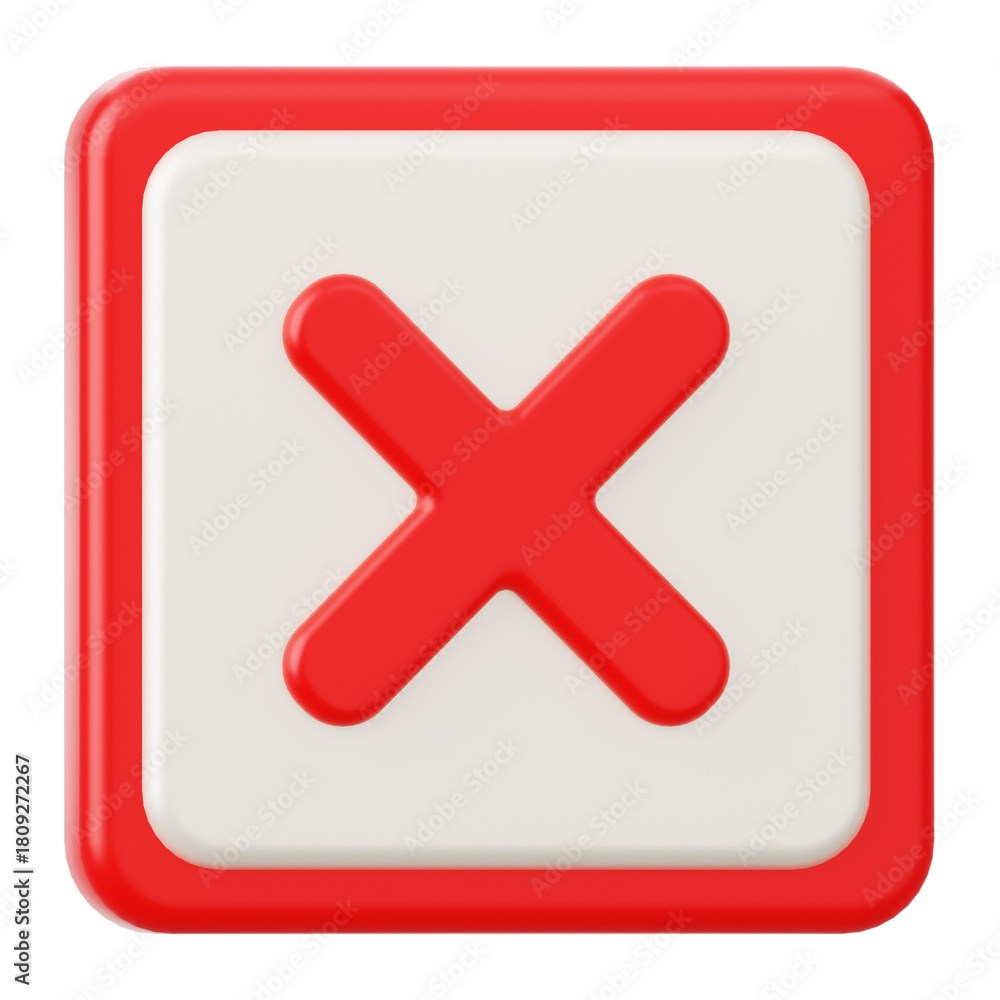 Obraz premium Cross Danger Sign 3D Icon