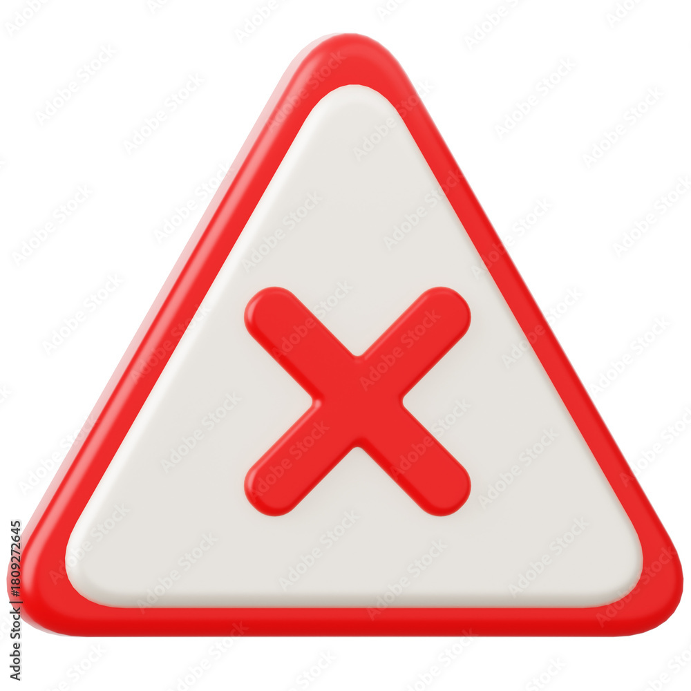 Obraz premium Cross Danger Sign 3D Icon