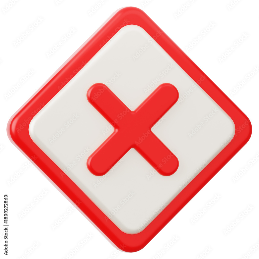 Obraz premium Cross Danger Sign 3D Icon