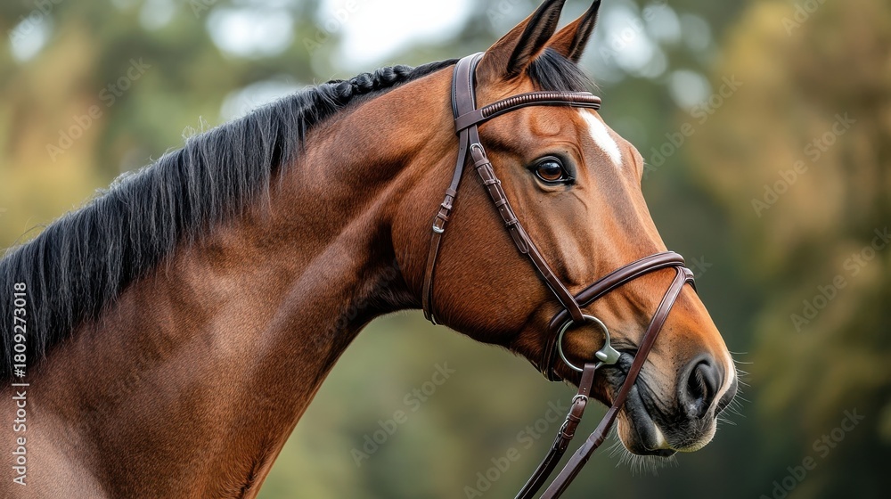 Obraz premium Close-up of a horse face with soft natural lighting 