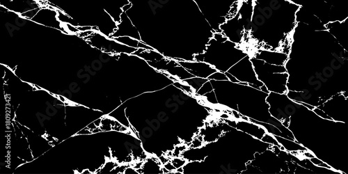 "Black marble texture with sharp white veins creating a striking contrast. Perfect for luxury backgrounds, modern design, architecture, flooring, and digital surface pattern applications."