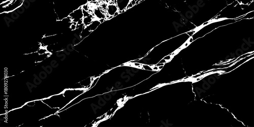 "Black marble texture with sharp white veins creating a striking contrast. Perfect for luxury backgrounds, modern design, architecture, flooring, and digital surface pattern applications."
