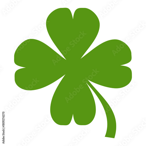 Clover leaf illustration in flat style. Clover leaf vector design symbolizes trust, hope, love, and good luck.	
