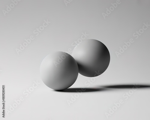 Two Smooth Gray Spheres Floating Together ball circle