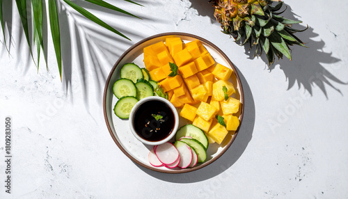 Tropical Fruit Platter with Dip