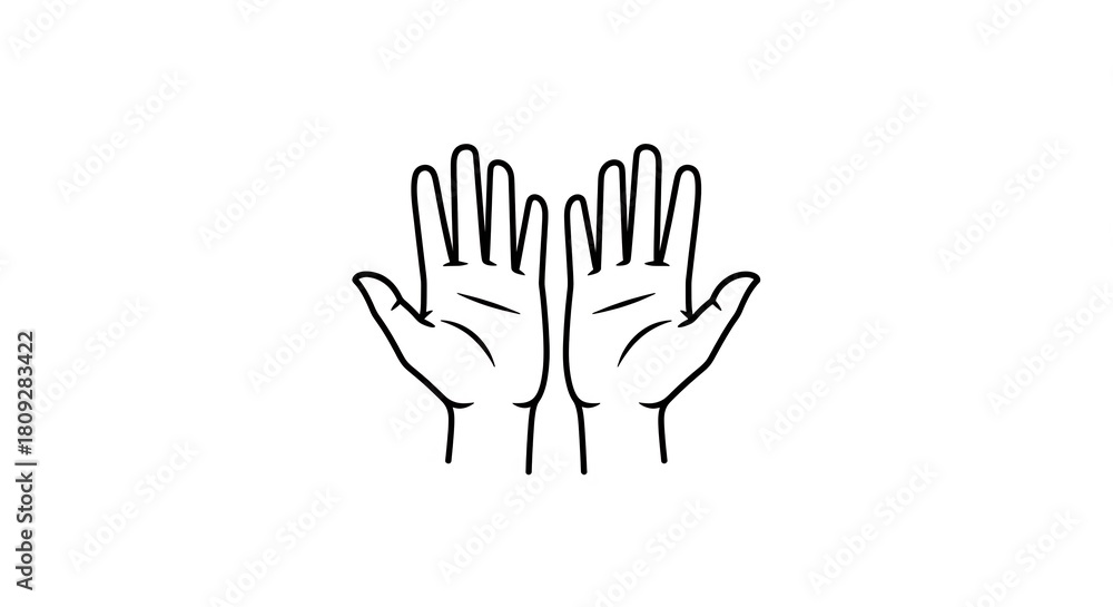 Obraz premium Conceptual illustration of two open hands with palms upwards, symbolizing giving, receiving, offering, support, and open communication.