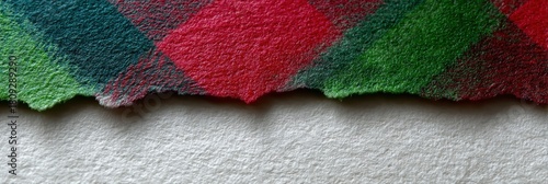 scottish themed postcard, watercolor postcard in scottish style with red and green tartan, subtle robert burns silhouette, brush-textured paper, gradients, and space for greeting