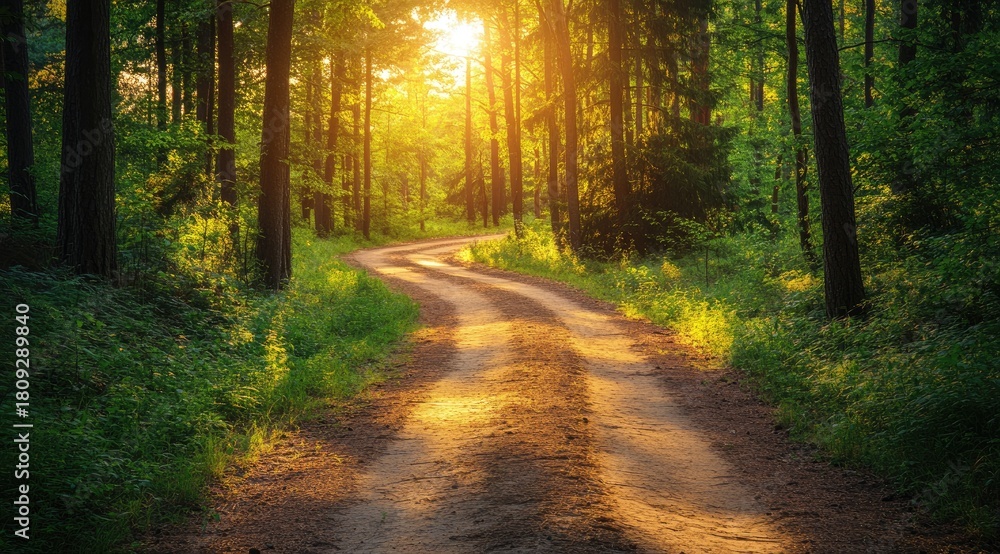 Obraz premium Sunlit forest path (11)