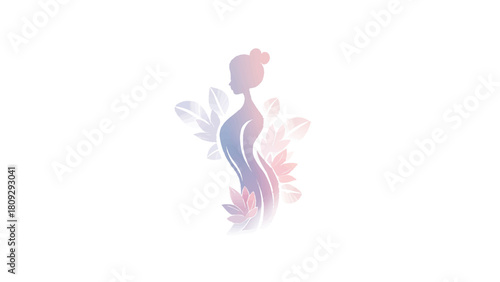 vector icon of abstract feminine body shape with smooth curves