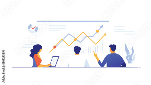 Diverse professional team collaborating around a futuristic projection table presenting data and strategy with modern technology in a business meeting