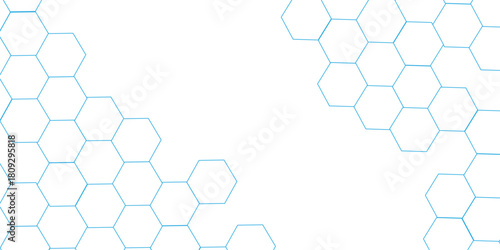 Fototapeta Naklejka Na Ścianę i Meble -  abstract geometric blue texture background. blue hexagon 3D background texture. 3d rendering illustration. Clear pattern abstract background hexagon .Futuristic abstract banner.