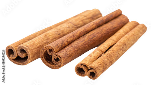 Cinnamon sticks isolated on a transparent background