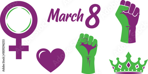 International women s day march 8th symbols of empowerment and equality