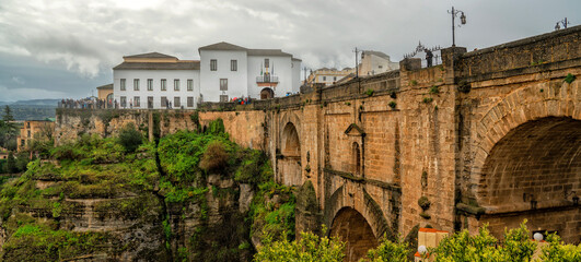 Canvas schilderij Ronda Puente Nuevo Mirador del Puente Nuevo in Ronda  © Alvov