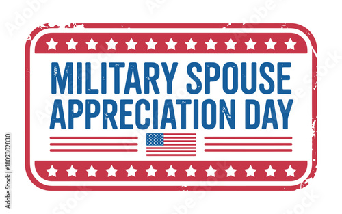 Military spouse appreciation day celebration with american flag