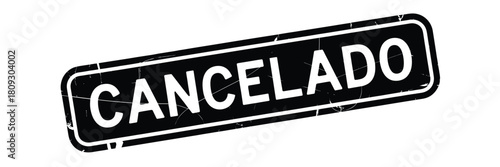 Distressed black and white cancelled stamp sign