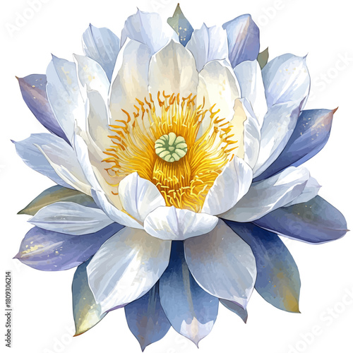 Parodia Flower, elegant watercolor vector illustration with flowing lines and gentle color transitions, isolated on a white background.
