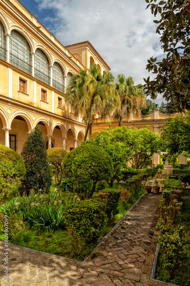 Fototapeta premium Spain. Royal Alcázar and Gardens of Seville. Travel and Tourism