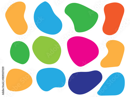 Colorful liquid blob shadows random shapes icon vector. cube drops shapes blob symbol. vector illustration.