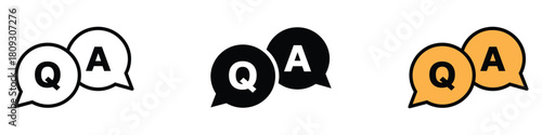 FAQ icon vector. speech bubbles, Q and A, question and answer elements symbol. vector illustration.