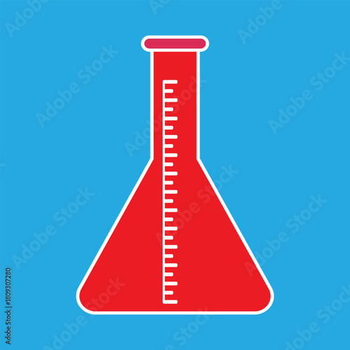 An Erlenmeyer flask, a conical laboratory vessel with a flat bottom, narrow neck, and a wide body, ideal for chemical experiments and titrations