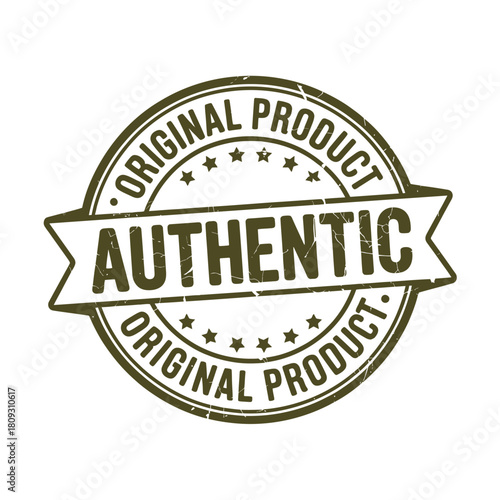 Authentic original product stamp of quality and trust