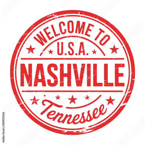 Welcome to nashville tennessee usa vintage stamp design