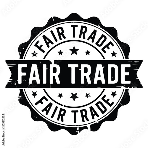 Official fair trade certified seal emblem stamp