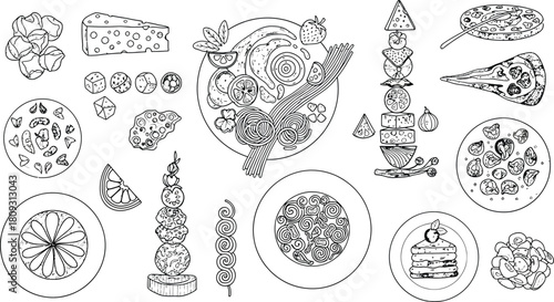 Abstract Food Doodle : Artistic Cuisine