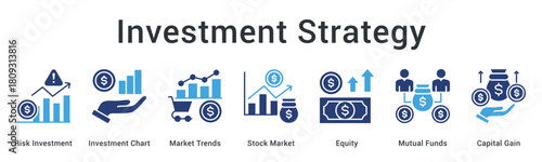 Investment strategy analyzes market trends and stock performance tracking equity and mutual fund capital gains.