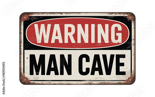 Vintage warning man cave metal sign for home decor