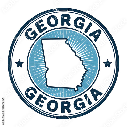 Georgia state outline stamp emblem