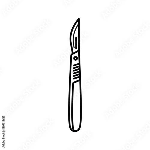Illustration of a surgical scalpel isolated on, a symbol of precision and medical intervention