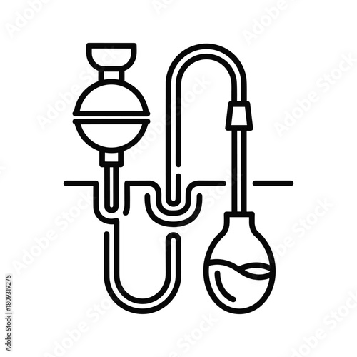 Laboratory glassware icon isolated on, representing scientific equipment for experiments