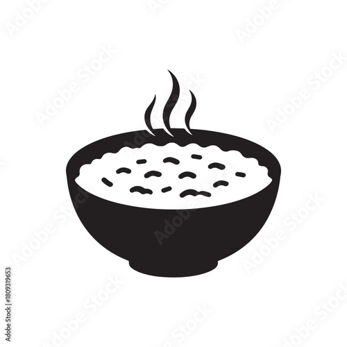 Warm porridge with a light smoke, perfect for a home-cooked meal.