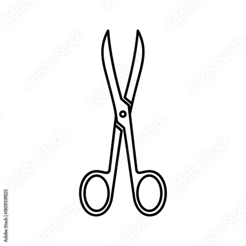 Illustration of a surgical scissors isolated on, a surgical instrument used in medical procedures