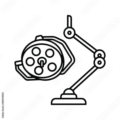 Operating room light isolated on, a vital tool for surgical procedures and medical examinations