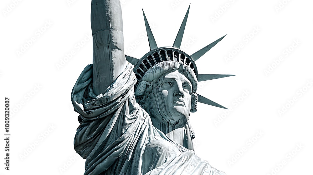 Fototapeta premium statue of liberty new york isolated on the white background