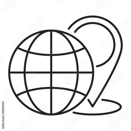 map navigation web line icon