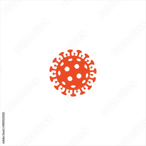 Orange Coronavirus  Icon Vector Illustration Isolated on White Background